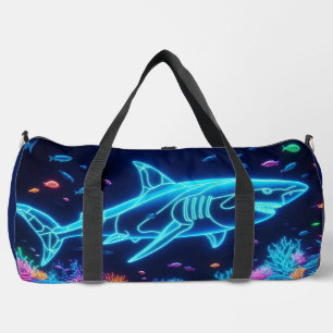 Coastal/Beach colourful neon shark Duffle Bag