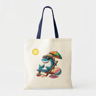 Coastal/Beach cute cartoon shark Tote Bag