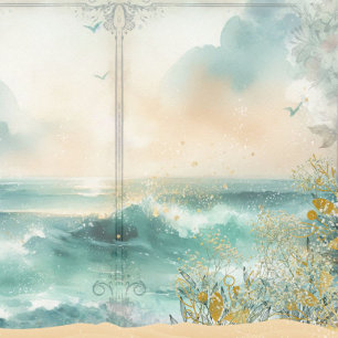 Coastal Beach Decoupage Junk Journal Scrapbook