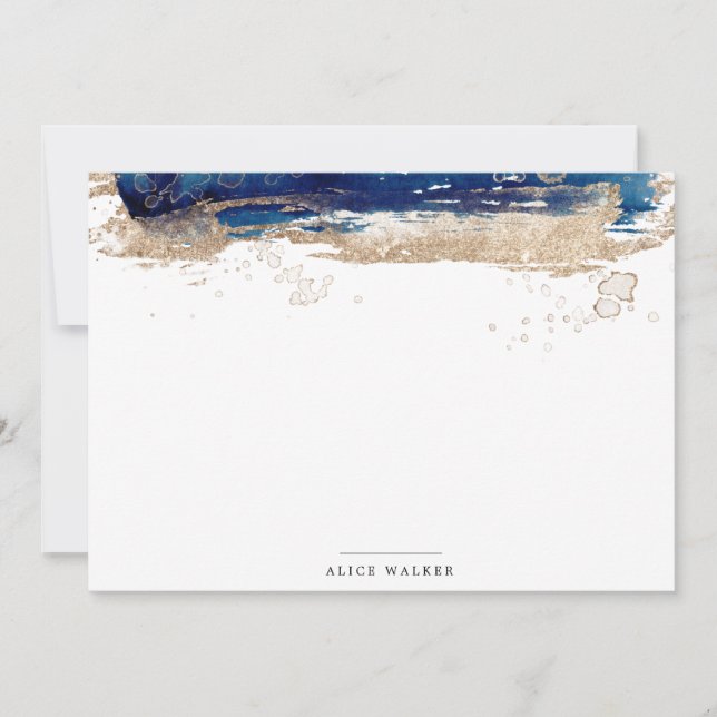 coastal beach gold sand Stationery Note Card (Front)