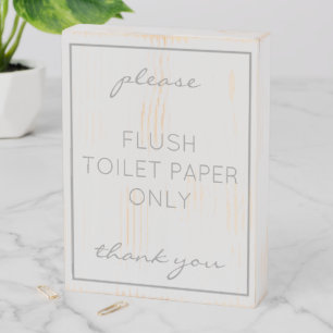 Coastal Beach Grey Bathroom Septic Wood Sign