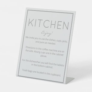 Coastal Beach Grey Kitchen Counter Sign