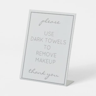 Coastal Beach Grey Makeup Towel Counter Sign