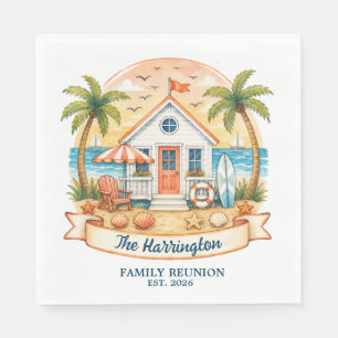 Coastal Beach House Family Reunion Napkin