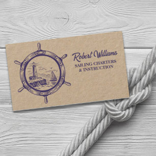 Coastal Beach Lighthouse Boating Sailing Nautical  Business Card