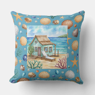 Coastal Beach Mug & Pillow - Seashells Starfish Co
