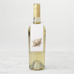 Coastal/beach/nautical seashell  bottle tag