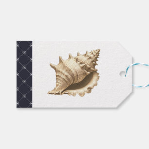 Coastal/beach/nautical seashell gift tags