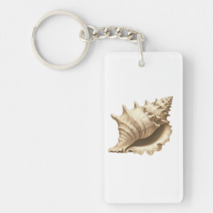 Coastal/beach/nautical seashell key ring