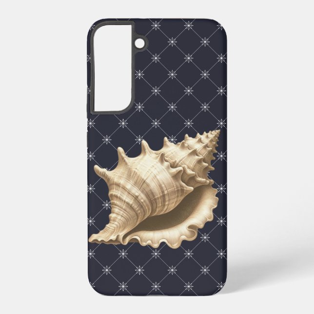 Coastal/beach/nautical seashell  samsung galaxy s22+ case (Back)