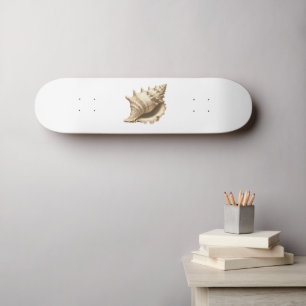 Coastal/beach/nautical seashell skateboard