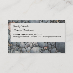 Coastal Beach Pebbles and Shells Painting Print Business Card
