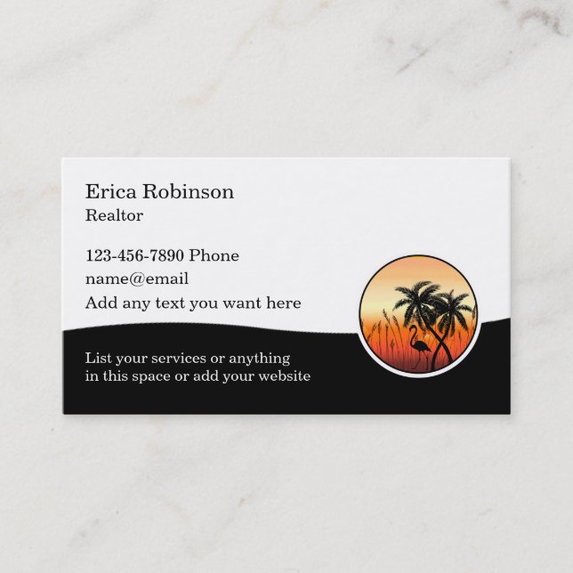 Coastal Beach Realtor Business Cards (Front)