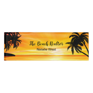 Coastal Beach Realtor Name Tags
