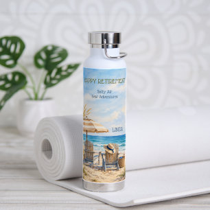 Coastal Beach Retirement New Adventures Gift Water Bottle