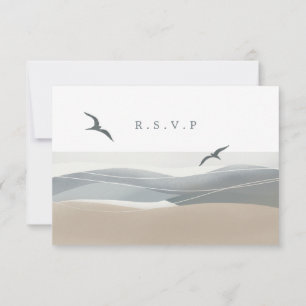 Coastal beach RSVP meal choices Card