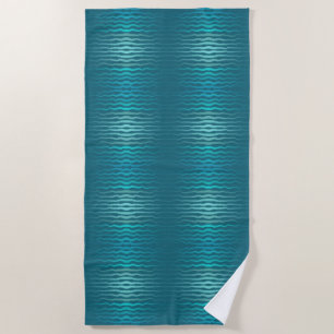 Coastal Beach Salty Turquoise Wave Abstract Design Beach Towel