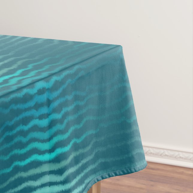 Coastal Beach Salty Turquoise Wave Abstract Design Tablecloth (In Situ)