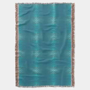 Coastal Beach Salty Turquoise Wave Abstract Design Throw Blanket