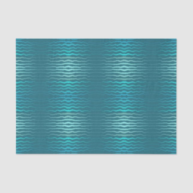 Coastal Beach Salty Turquoise Wave Abstract Design Tissue Paper (Front)