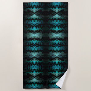 Coastal Beach Salty Turquoise Waves Abstract Art Beach Towel