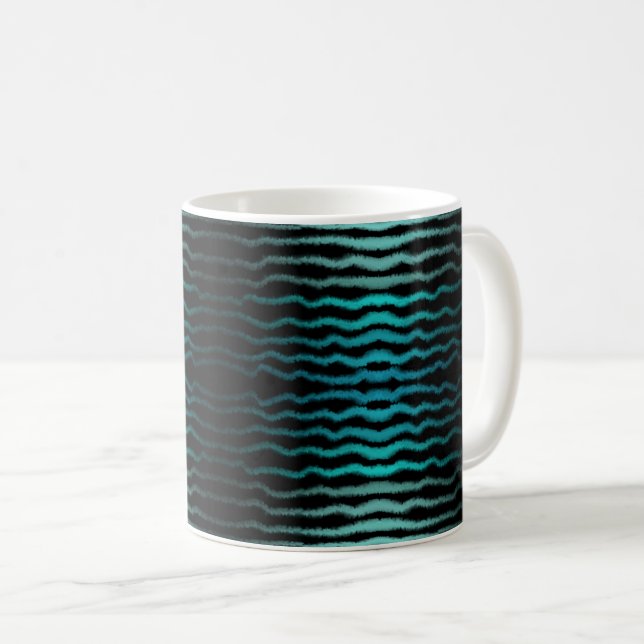 Coastal Beach Salty Turquoise Waves Abstract Art Coffee Mug (Front Right)