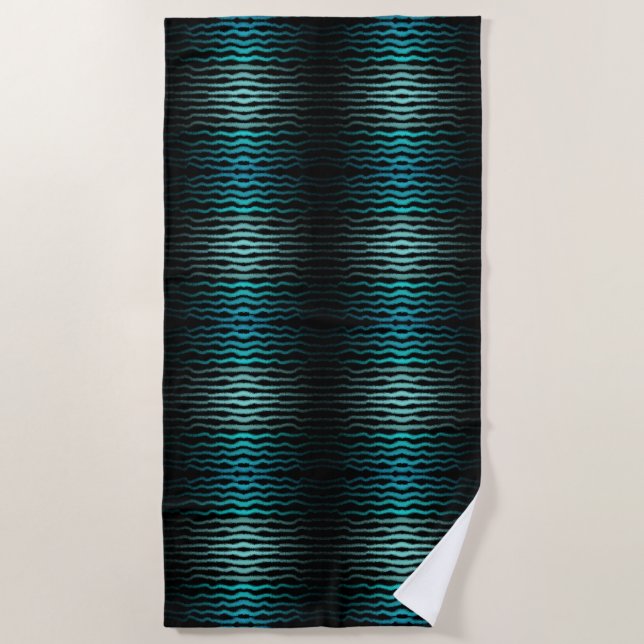 Coastal Beach Salty Turquoise Waves Abstract Art  Towel (Front)
