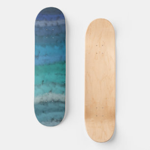 Coastal Beach Salty Waves On Black Skateboard