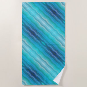 Coastal Beach Salty Waves On Turquoise Beach Towel