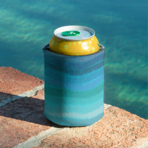 Coastal Beach Salty Waves On Turquoise Can Cooler
