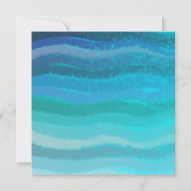 Coastal Beach Salty Waves On Turquoise  Holiday Card (Front)