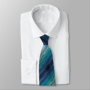 Coastal Beach Salty Waves On Turquoise Tie