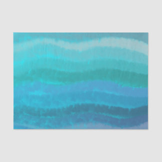 Coastal Beach Salty Waves On Turquoise  Tissue Paper