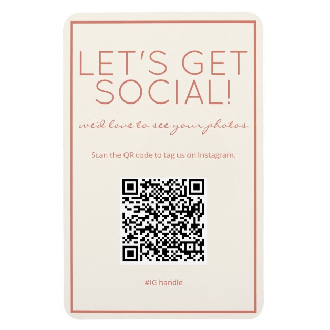 Coastal Beach Sand QR Code Social Media Magnet (Vertical)