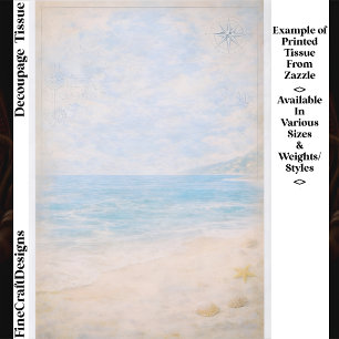 Coastal Beach Scene Background FG7 Decoupage Tissue Paper