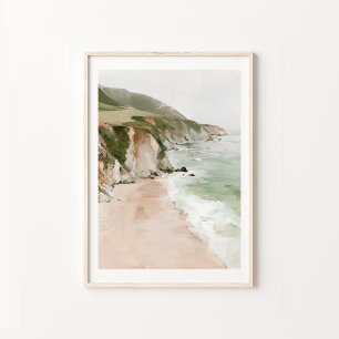 Coastal Beach Scene Wall Art Print