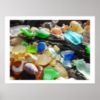 Coastal Beach SEA GLASS art Prints SEAGLASS gifts