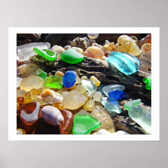 Coastal Beach SEA GLASS art Prints SEAGLASS gifts (Front)