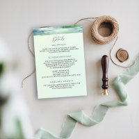 Coastal Beach Sea Green Tide Pool Wedding Details