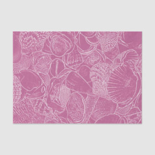 Coastal Beach Sea Shell Pink White Decoupage Tissue Paper