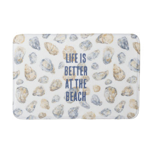 Coastal Beach Sea Shells Bath Mat
