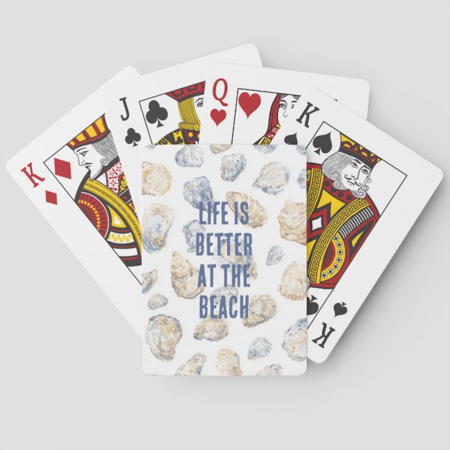 Coastal Beach Sea Shells Playing Cards (Back)
