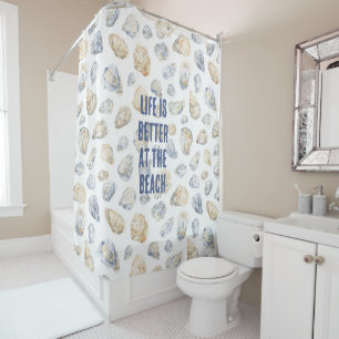 Coastal Beach Sea Shells Shower Curtain