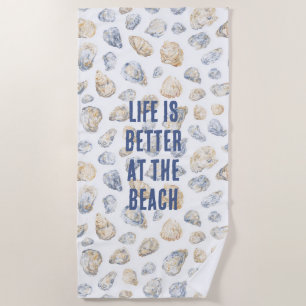 Coastal Beach Sea Shells Towel