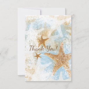 Coastal Beach Sea Stars Starfish Thank You Card