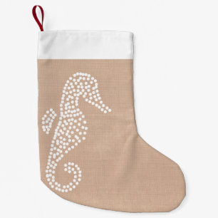 Coastal Beach Seahorse Christmas Holiday Small Christmas Stocking