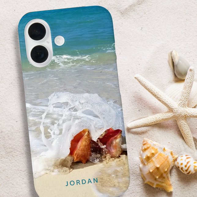 Coastal Beach Shells Seashore Photo Name Case-Mate iPhone Case (Creator Uploaded)