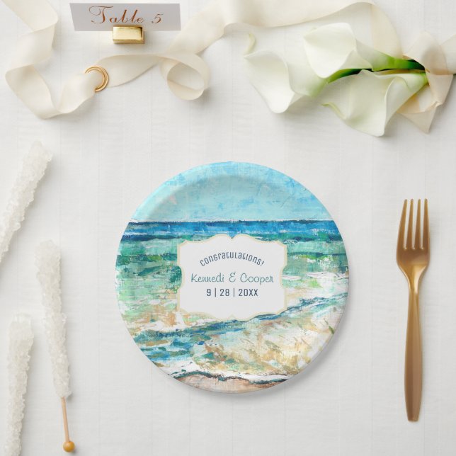 Coastal Beach Themed Event Paper Plate (Wedding)