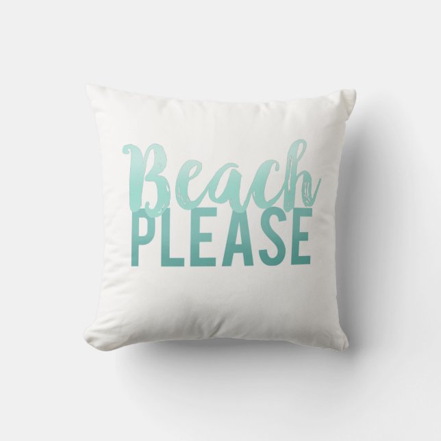 Coastal Beach Throw Pillow (Front)