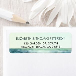 Coastal Beach Tide Pool Sea Green Stripes Wedding